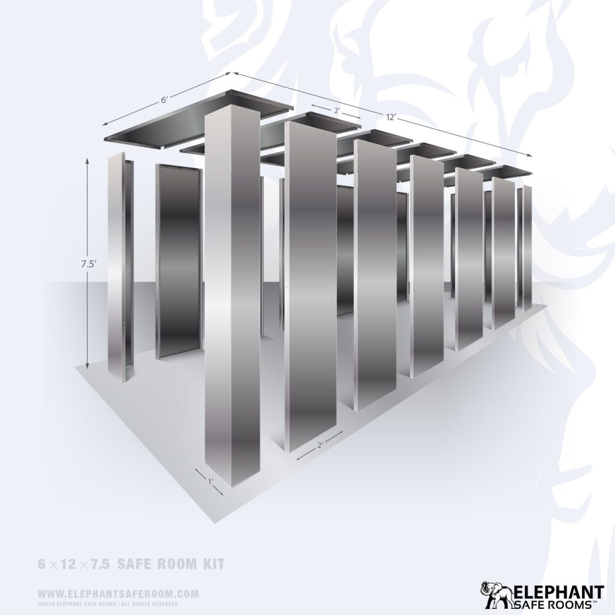 6x12 DIY bolt-together safe room kit.