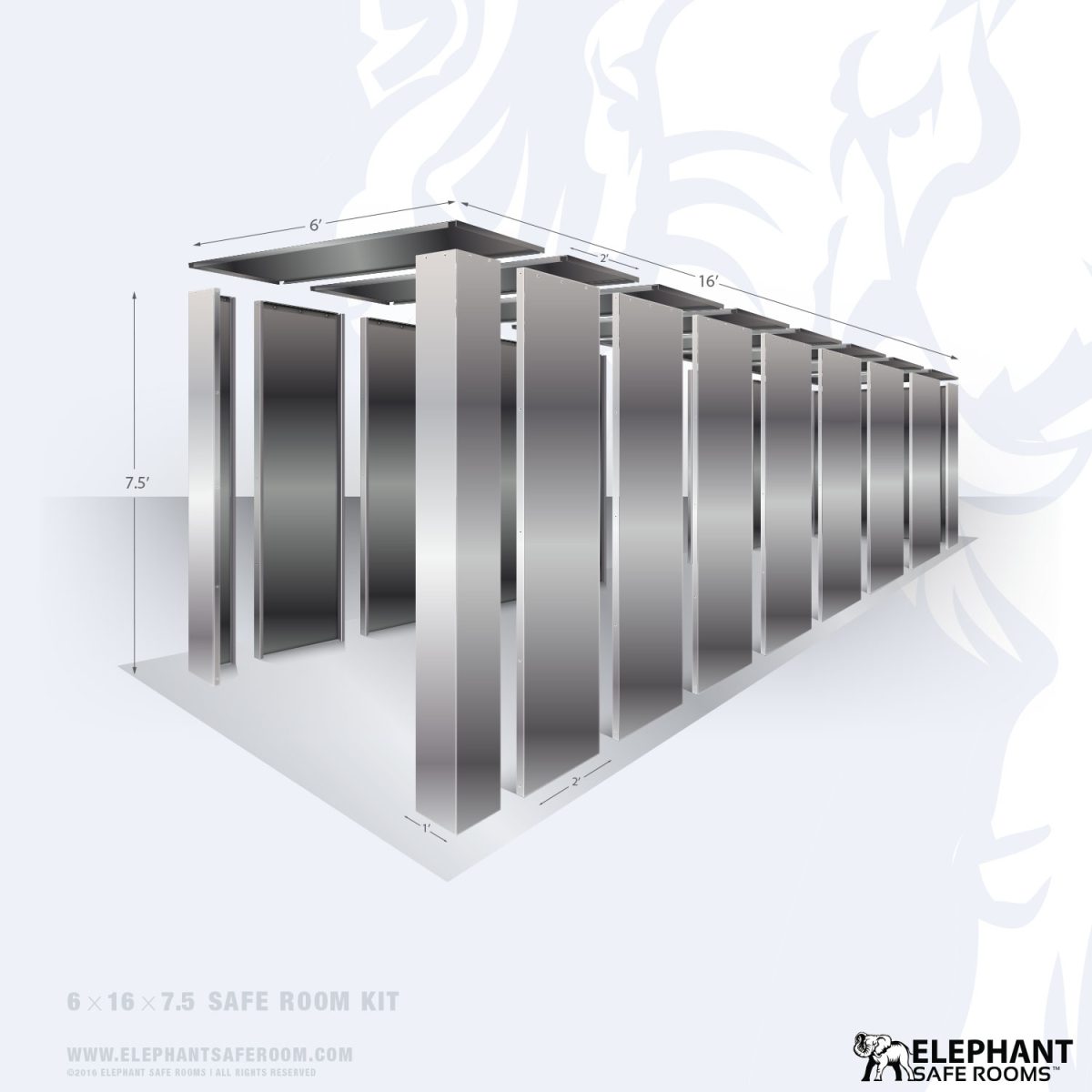 6x16 DIY bolt-together safe room kit.