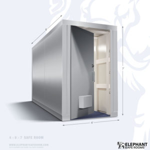 Elephant safe room with dimensions 4 x 8