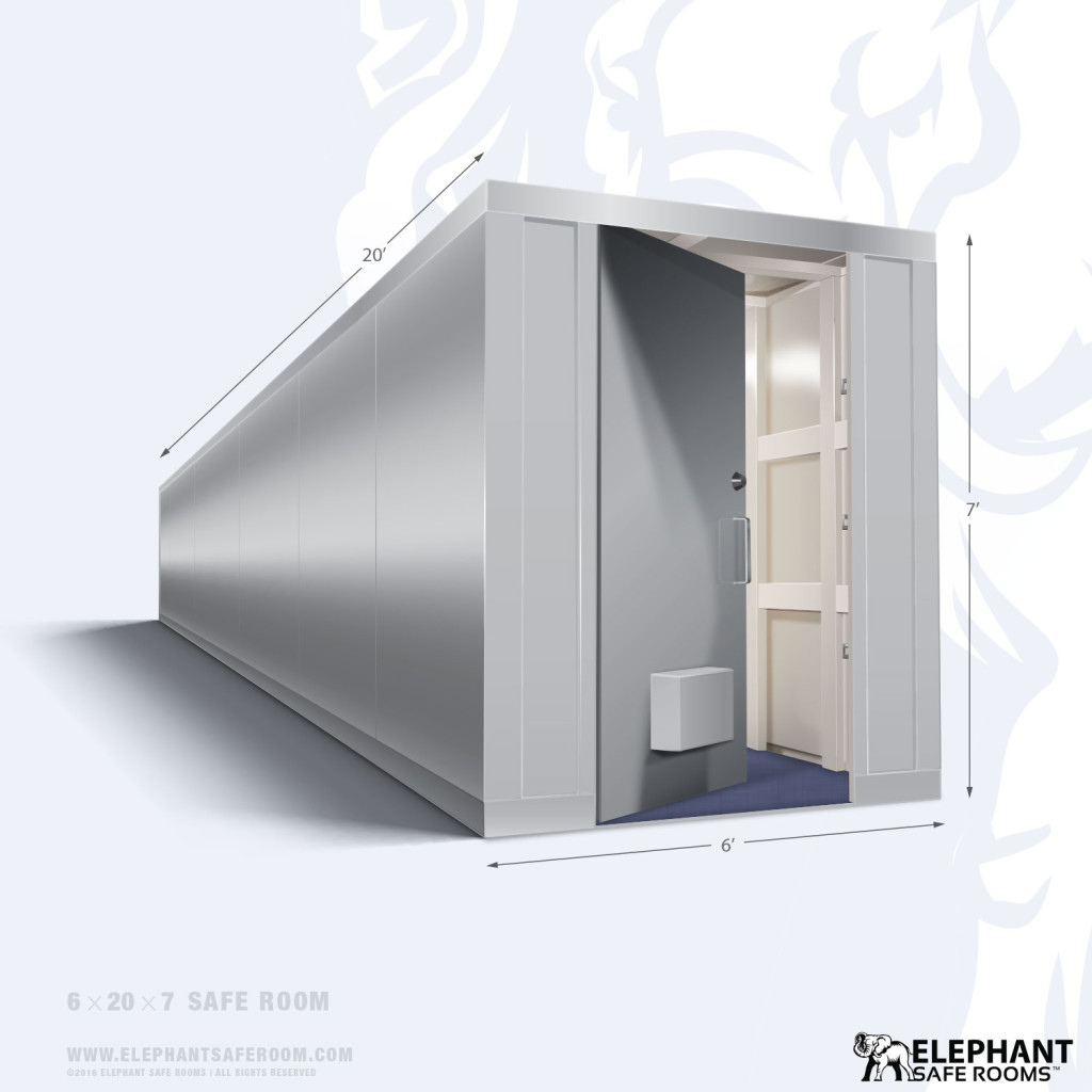 Elephant safe room with dimensions 6 x 20