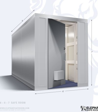 Elephant safe room with dimensions 6 x 8