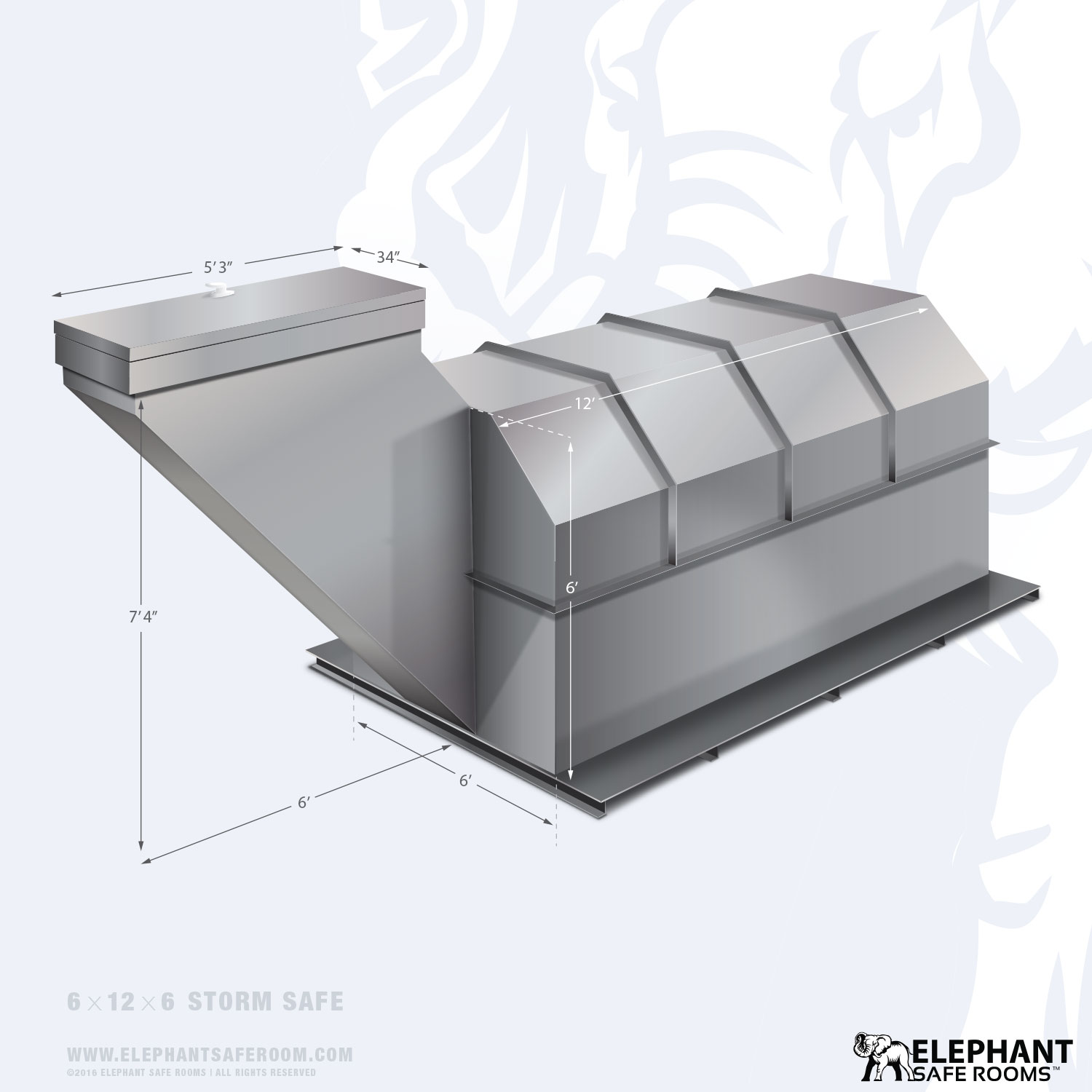6 X 12 Storm Safe Room Elephant Safe Room